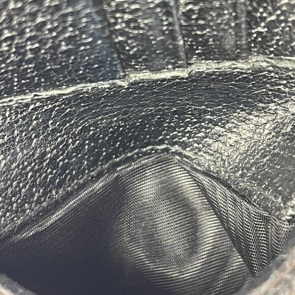 Gucci Eclipse Insignia Black Leather Compact Wallet - Preowmned - Picture 12 of 14